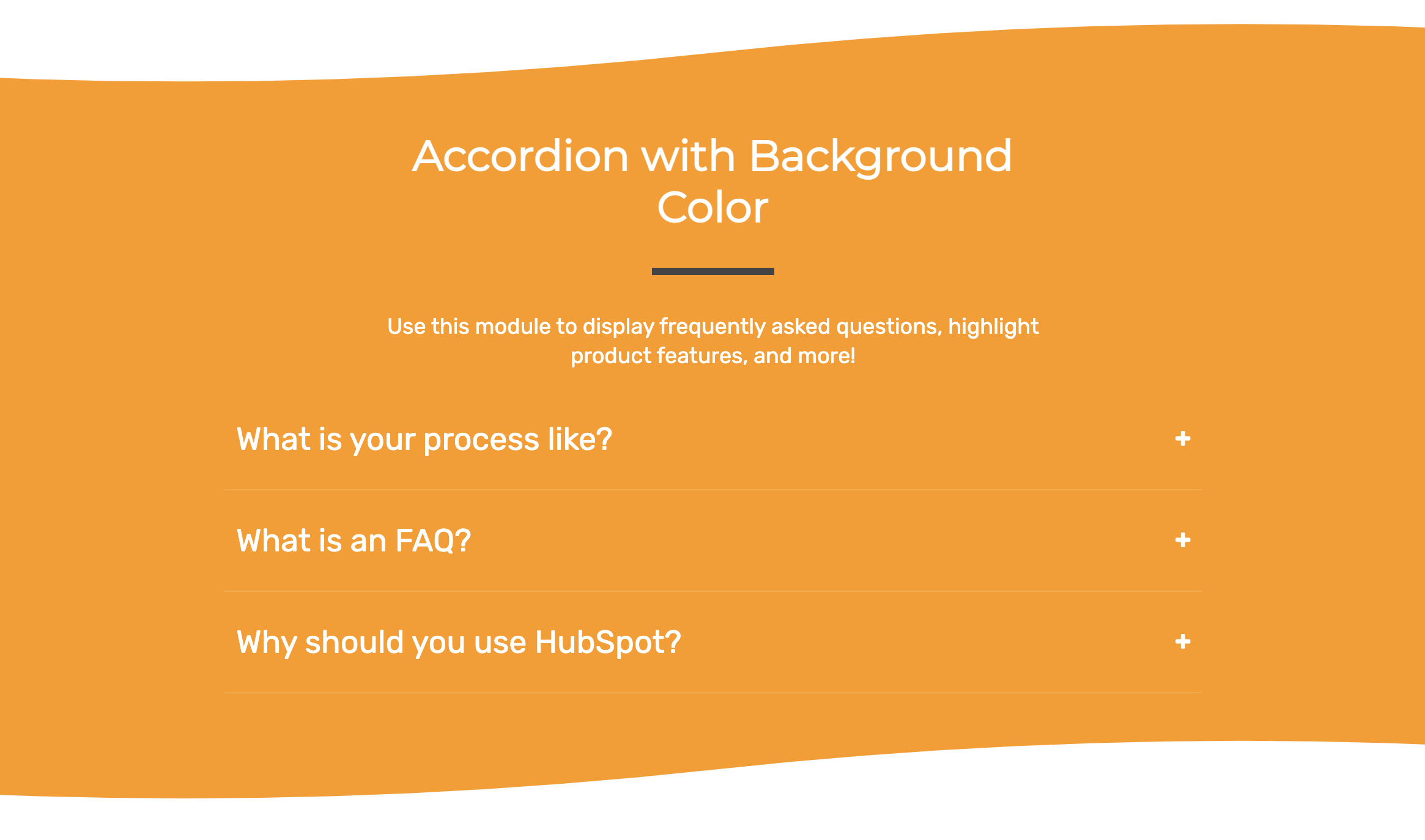 Accordion with Background Color Module by Web Canopy Studio