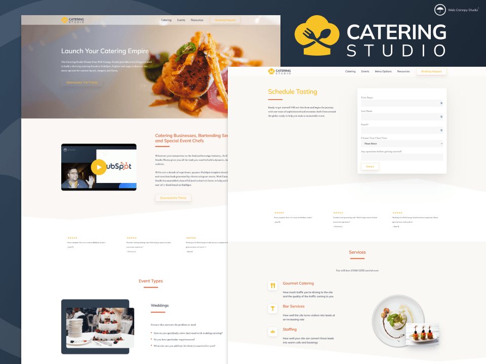 Catering Studio Theme by Web Canopy Studio