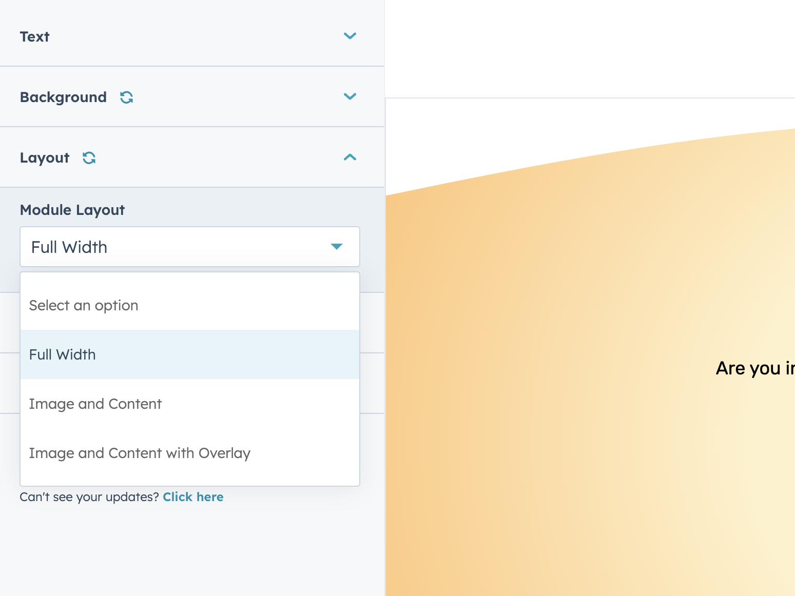 Various layout options